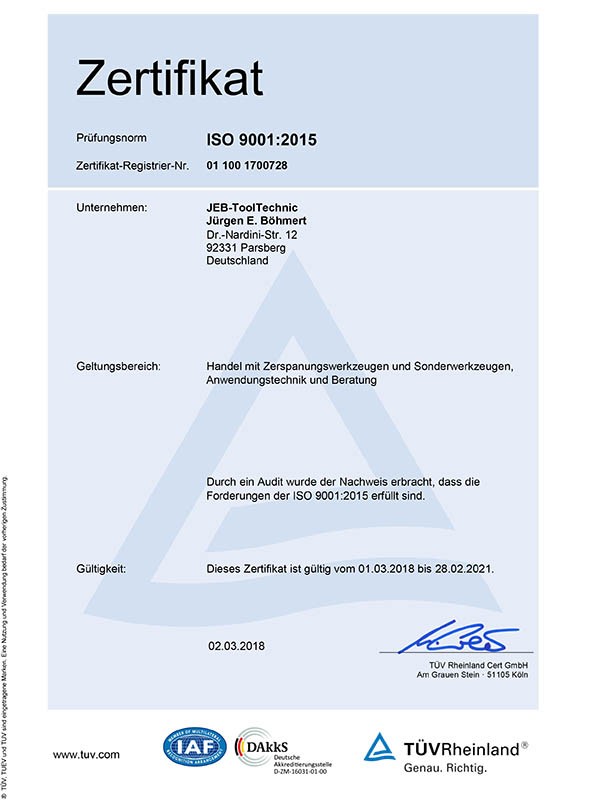 2018 ISO Zertifikat 9001 vorschau